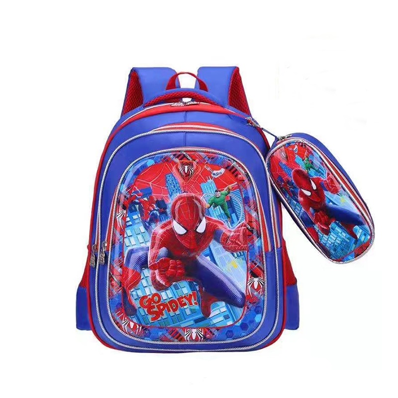Ensemble de sac à dos scolaire 3D 2 en 1 pour enfants avec étui à crayons