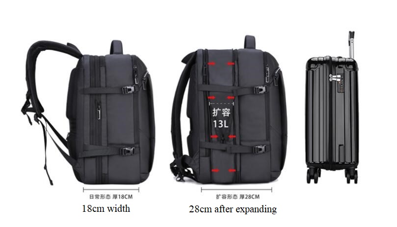 Sac &agrave; dos de voyage d'affaires &eacute;largi