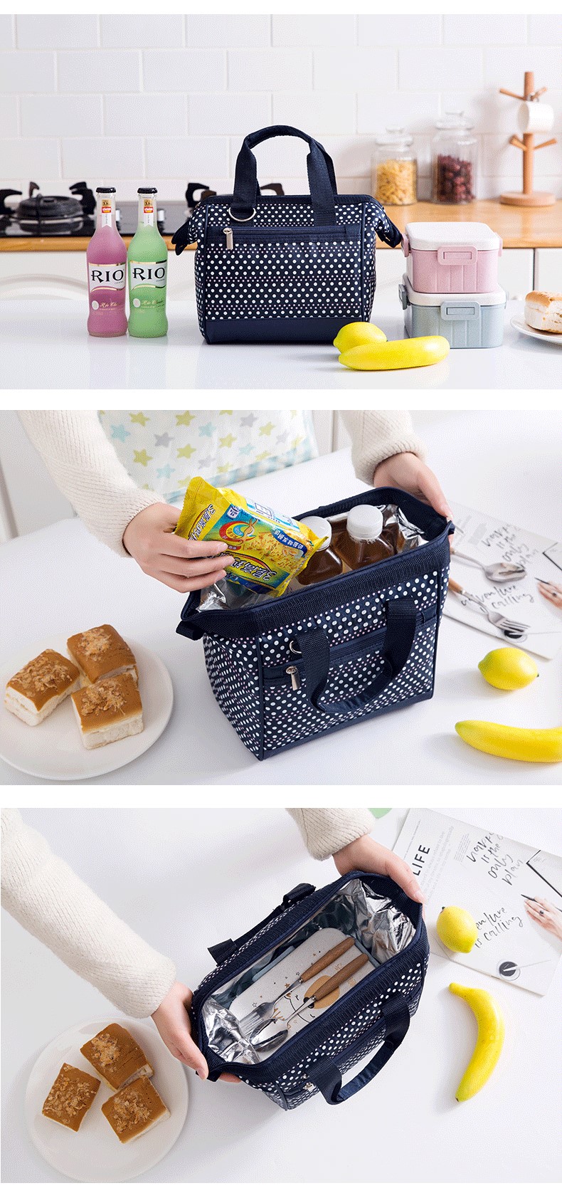 Sac de repas de refroidisseur portable pour femmes