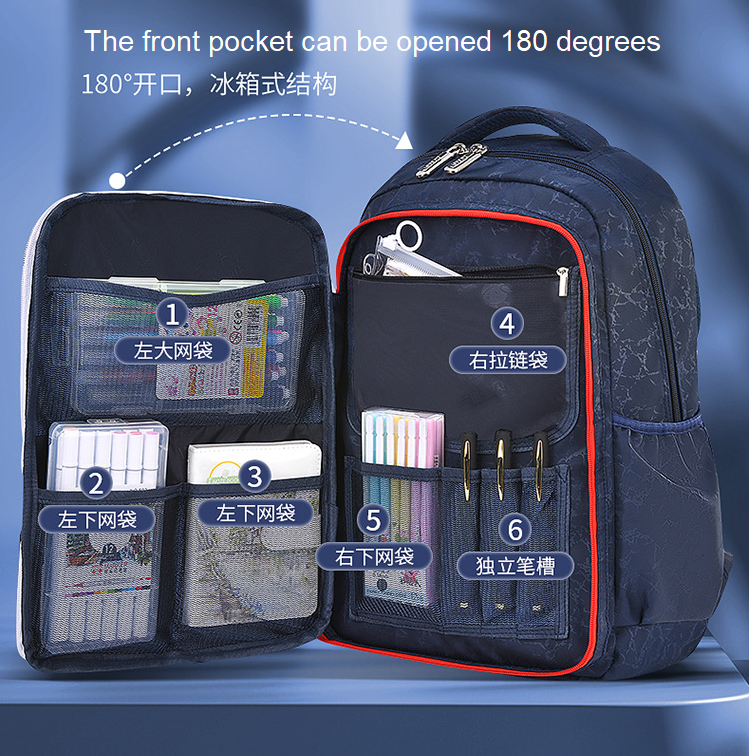 Ouverture de sacs &agrave; dos de sac d'&eacute;cole pour enfants multifonctions pour l'&eacute;cole primaire