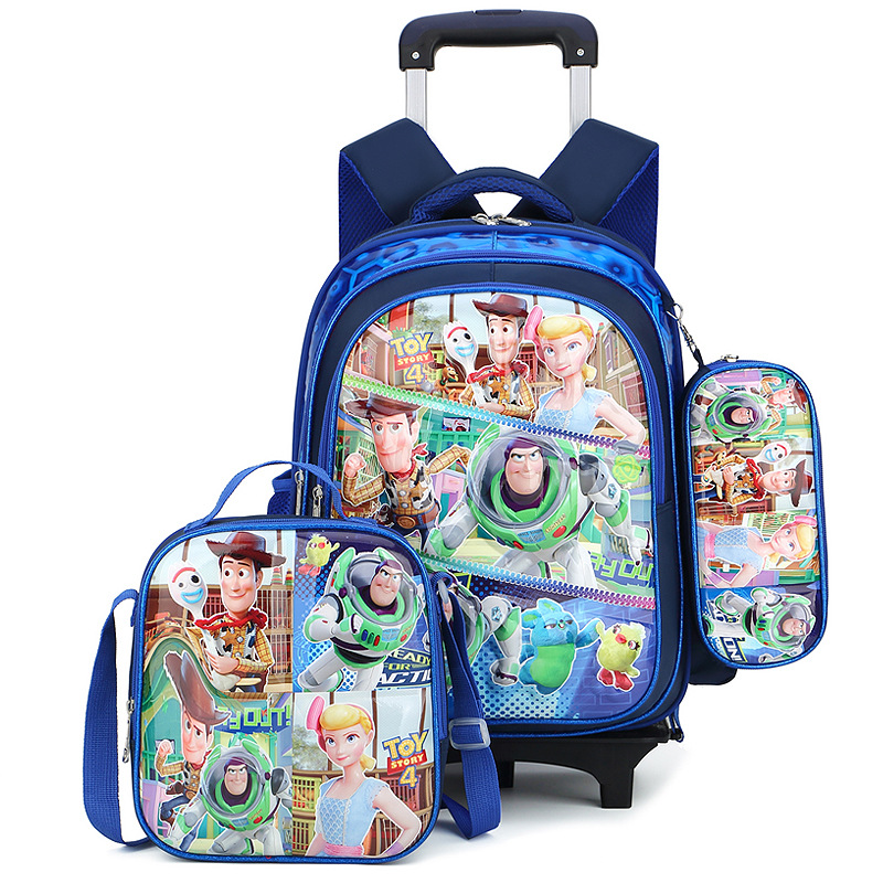 Ensemble de sac à dos d'école de chariot de dessin animé 3 en 1 3D pour l'école primaire
