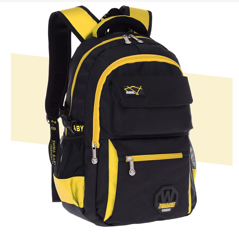 Sac &agrave; dos d'&eacute;cole d'adolescent de couleur jaune pour lyc&eacute;e