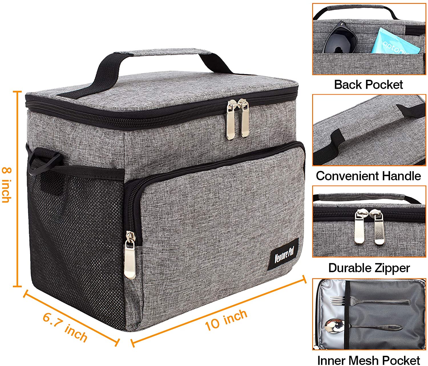 D&eacute;tails du sac &agrave; lunch refroidisseur