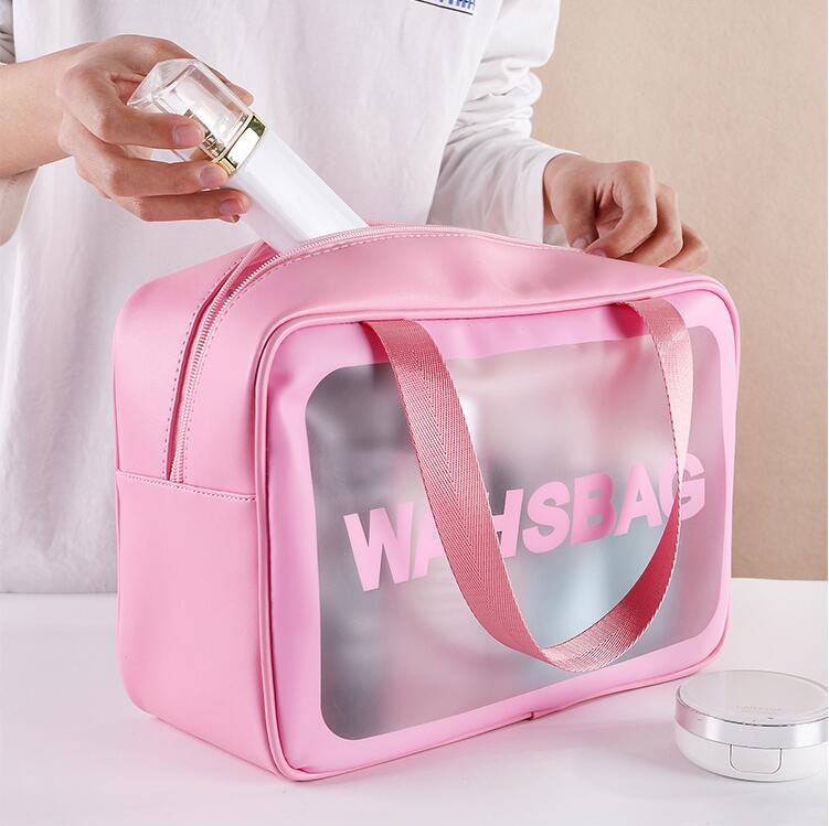 Grande capacit&eacute; de sac de lavage cosm&eacute;tique pour femmes PVC