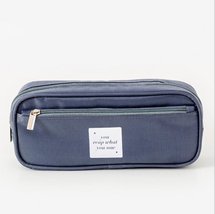 Couleur marine de la bo&icirc;te &agrave; crayons en toile de deux couches pour l'&eacute;tudiant