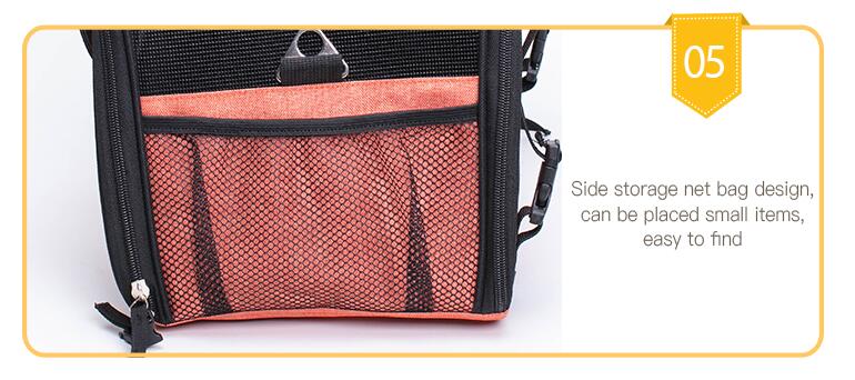 Sac de porteur d'animaux de compagnie avec filet de c&ocirc;t&eacute;