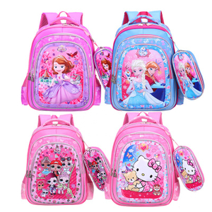 Ensemble de sac à dos scolaire 3D 2 en 1 pour enfants avec étui à crayons