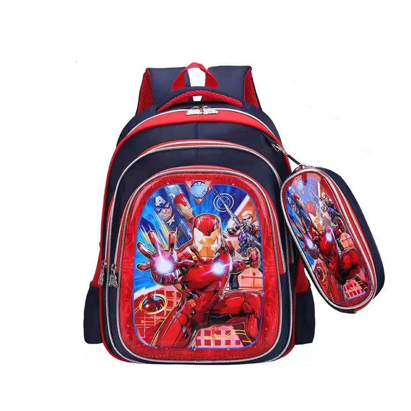 Ensemble de sac à dos scolaire 3D 2 en 1 pour enfants avec étui à crayons