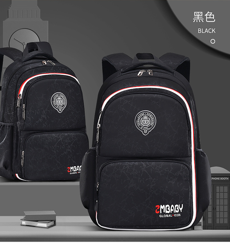 Noir de sac &agrave; dos de sac d'&eacute;cole pour enfants multifonctionnels pour l'&eacute;cole primaire