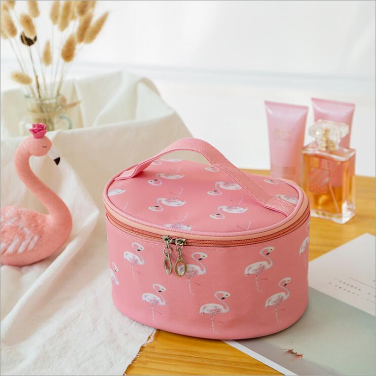 Cylindre PU Cosmétique Trousse Organisateur de Trousse de Toilette pour Filles