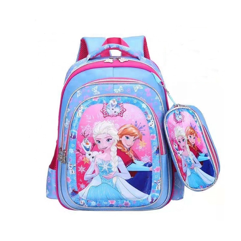 Sac à dos d'école de dessin animé 3D avec étui à crayons