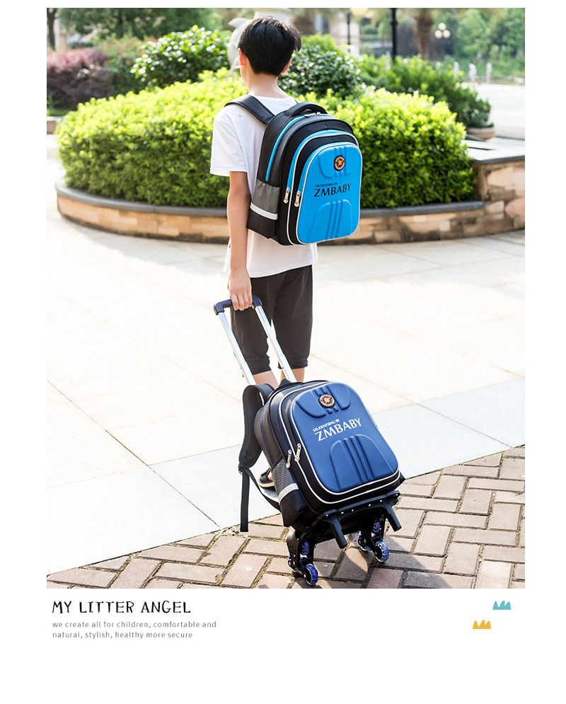 Mod&egrave;le Show of Student Wheeled School Sac 3