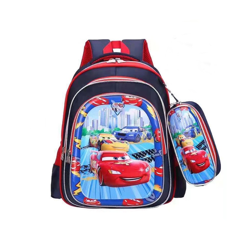 Ensemble de sac à dos scolaire 3D 2 en 1 pour enfants avec étui à crayons