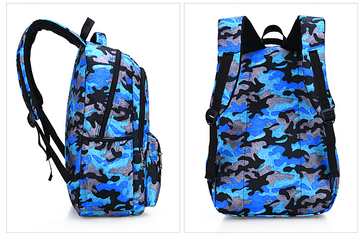 Sac &agrave; dos couleur bleu camouflage