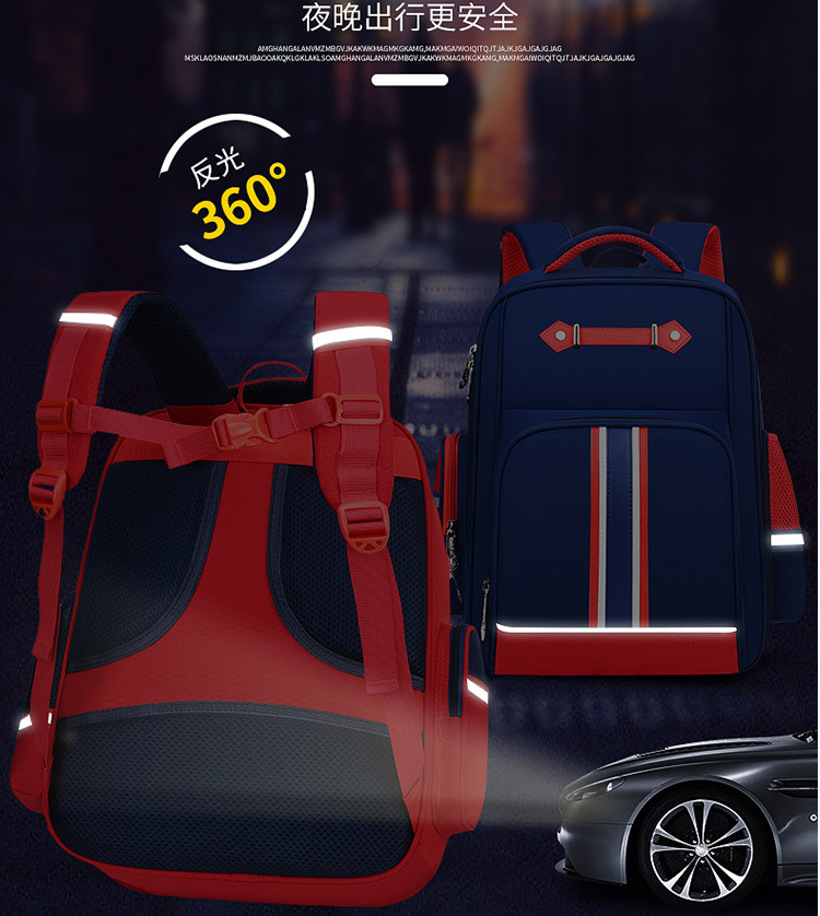 Enfants Book Sac Schoolbag pour l'&eacute;cole primaire avec bande r&eacute;fl&eacute;chissante