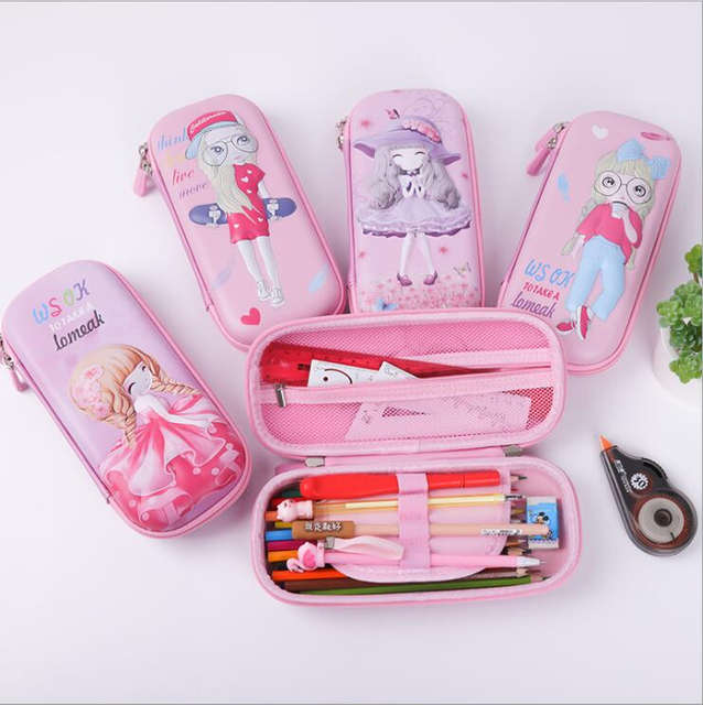 Boîte de stylo de dessin animé 3D EVA personnalisée pour étudiant