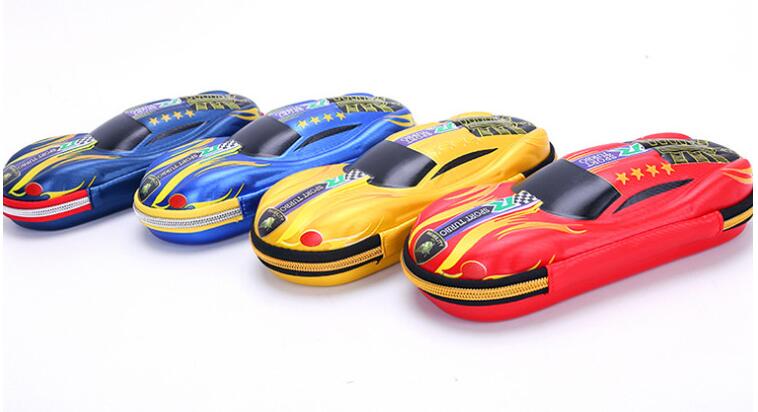 Car Design EVA Boîte à crayons de dessin animé 3D pour élève