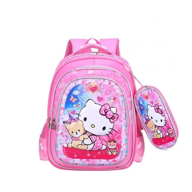 Ensemble de sac à dos scolaire 3D 2 en 1 pour enfants avec étui à crayons