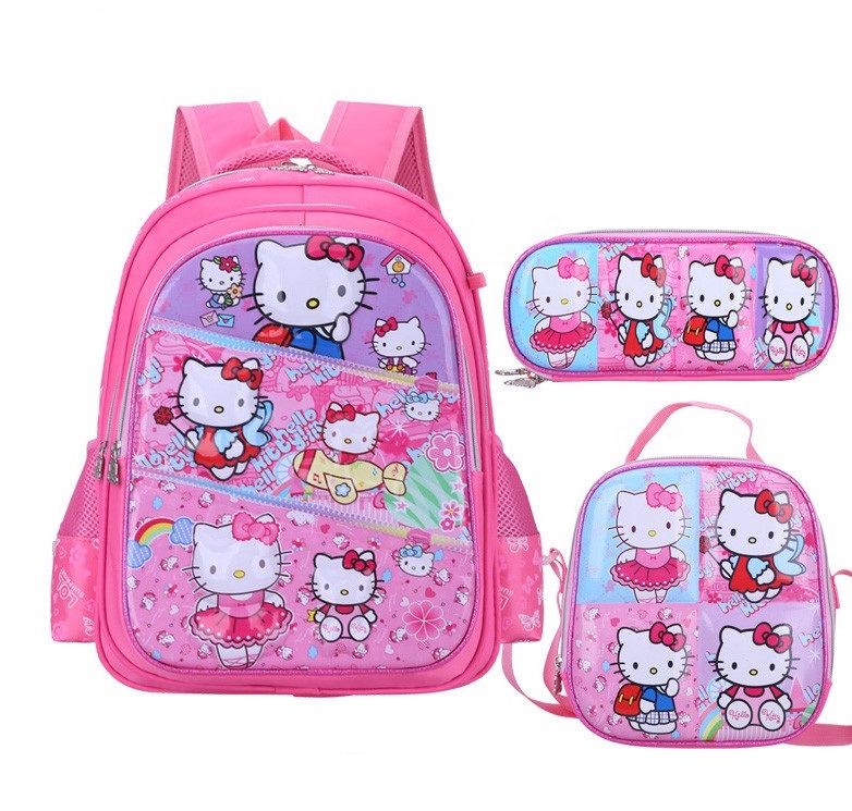 Ensemble de sac à dos scolaire 3 en 1 pour enfants avec sac à lunch et étui à crayons