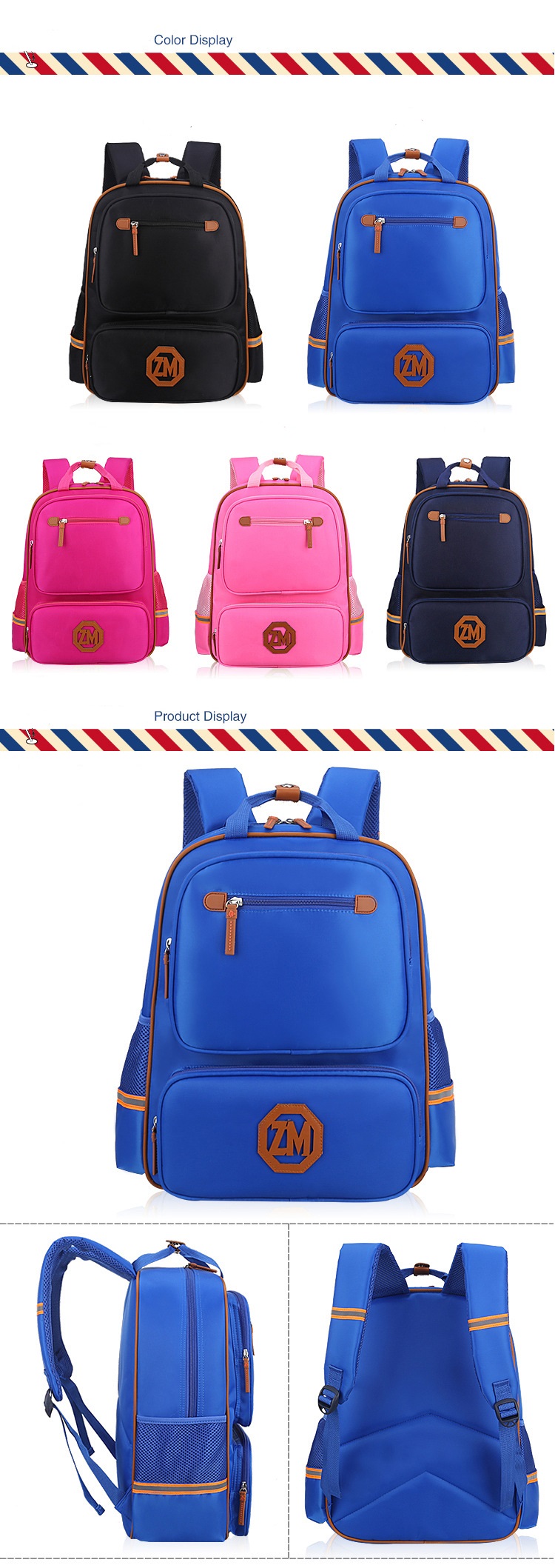 Couleurs des enfants Sac Scolaire Sac &Eacute;tudiant Bag pour l'&eacute;cole