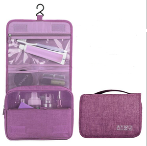 Organisateur de sac cosmétique de voyage portable avec crochet de suspension pour femme