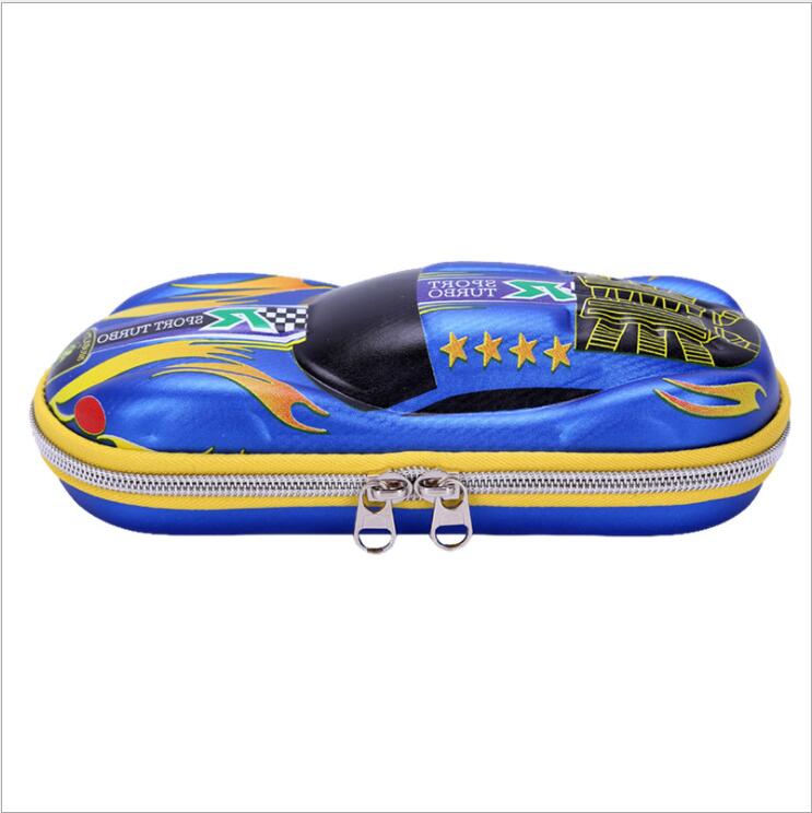 Bo&icirc;te &agrave; crayon 3D d'une voiture bleue pour gar&ccedil;ons