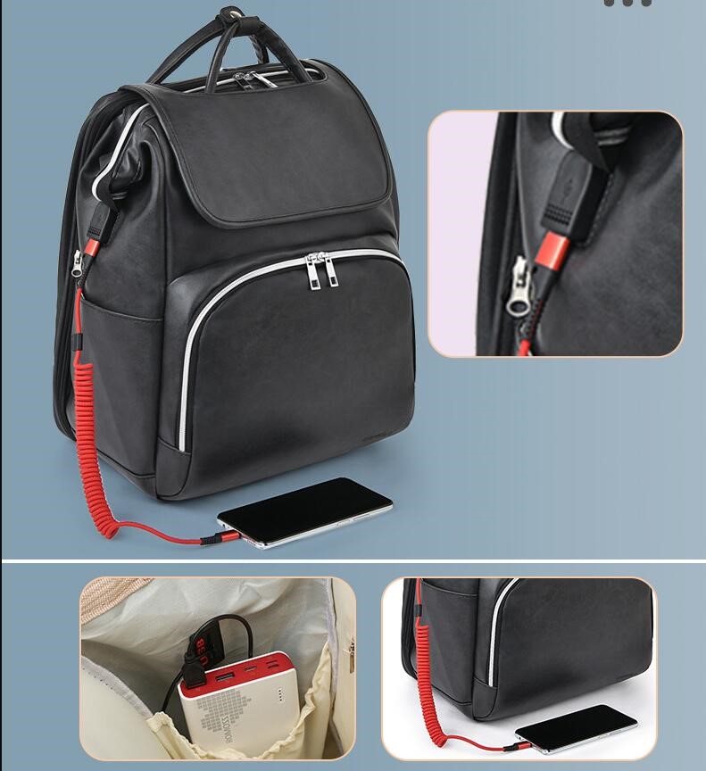sac &agrave; dos de sac de maman avec port de charge USB