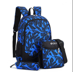 Ensemble de sac à dos mode 3pcs avec port de charge USB pour collège