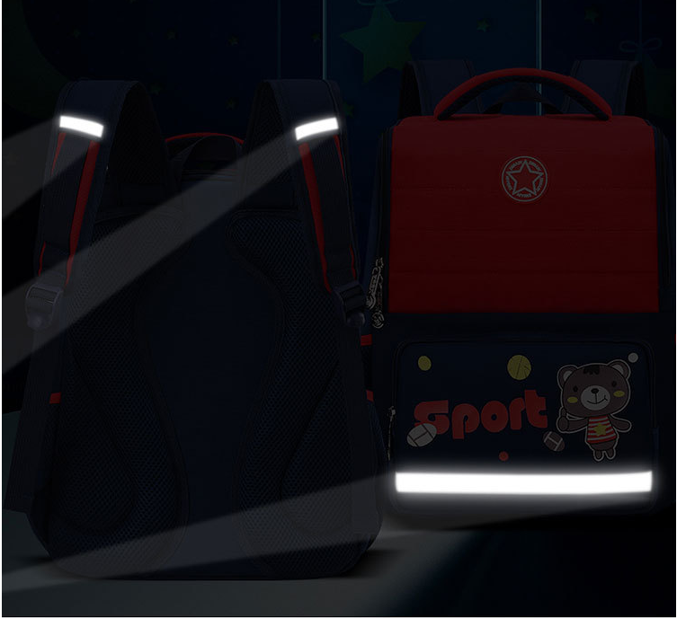 Sac &agrave; dos scolaire l&eacute;ger pour enfants avec bande r&eacute;fl&eacute;chissante