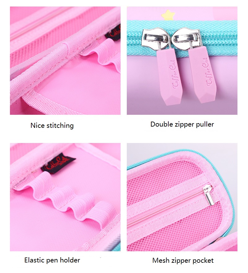 D&eacute;tails de l'&eacute;tui de crayon de dessin anim&eacute; 3D