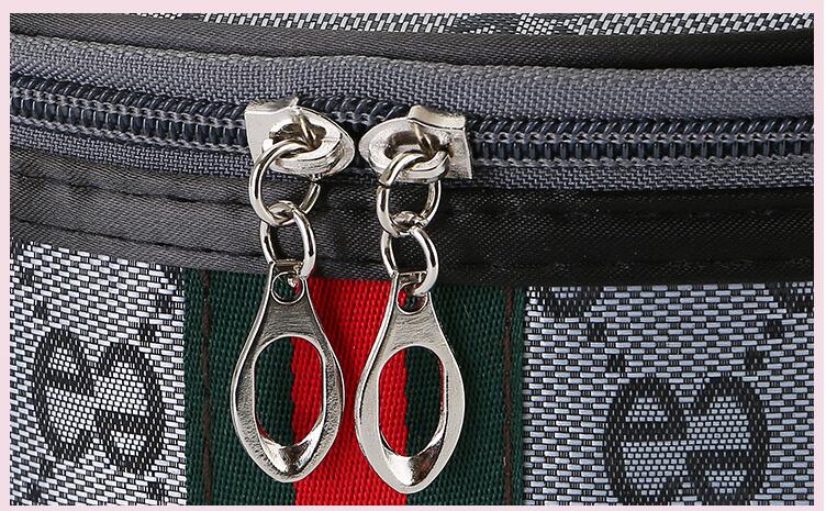 Kit de toilette PU de Filles Noir avec double fermeture &agrave; glissi&egrave;re