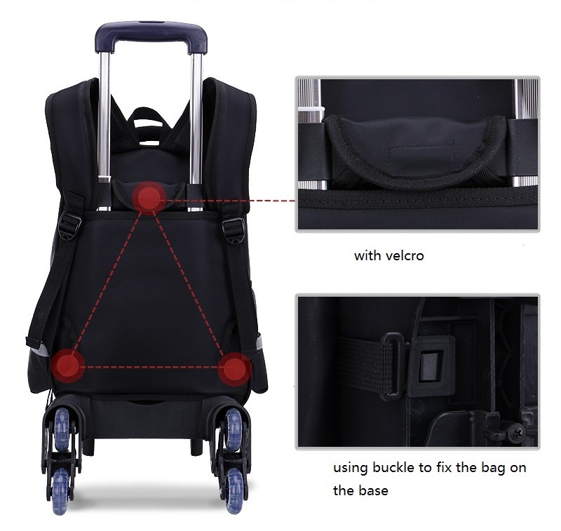 Dossier du sac de l'&eacute;cole &agrave; roues