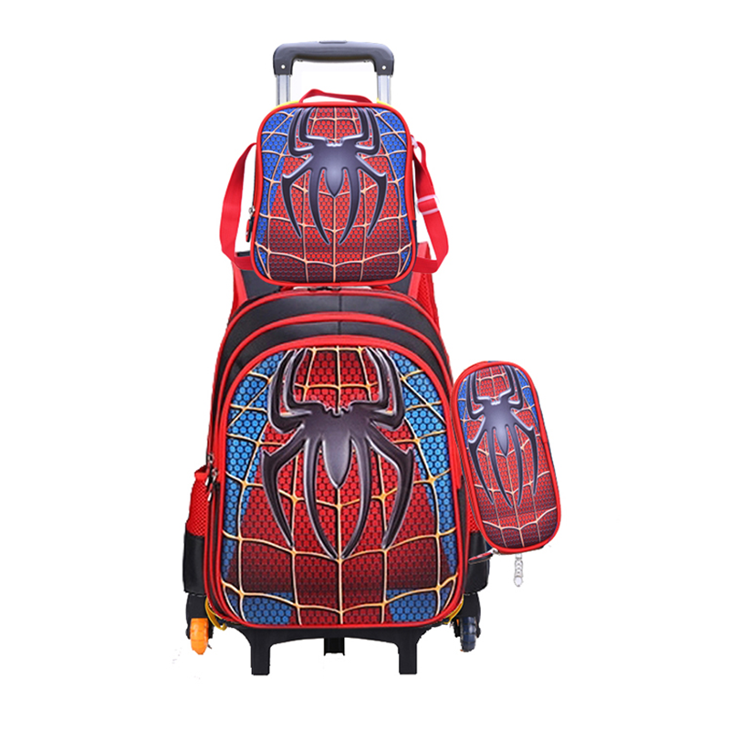 Commerce de gros Kids 3pcs 3D Trolley School Bag Set pour l'école primaire