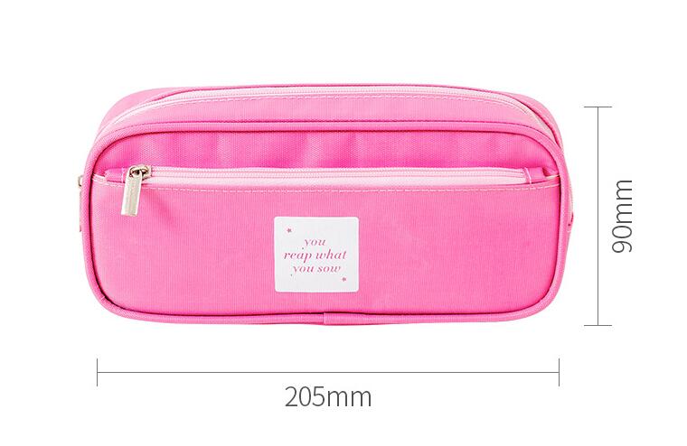 Taille de deux couches Sac de papeterie &agrave; crayons en toile