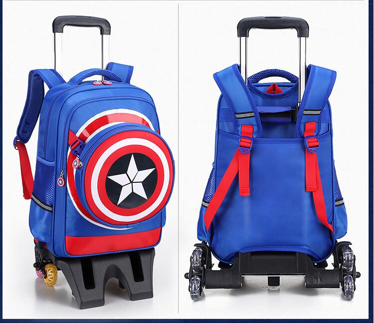 Sac &agrave; &eacute;cole de roulement bleu ciel