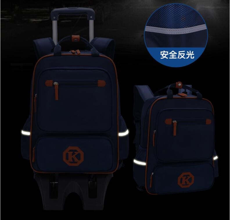 Sac sac &agrave; dos scolaire pour enfants rouleaux avec bande r&eacute;fl&eacute;chissante