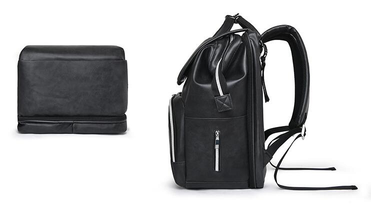 Vue lat&eacute;rale du sac de maman en cuir PU