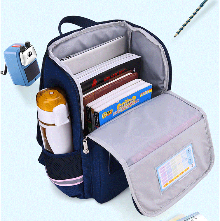 Vue d'ouverture de la sacoche d'&eacute;cole pour enfants pour l'&eacute;cole