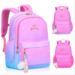 Sac à dos d'école de couleur dégradé léger pour collégiennes