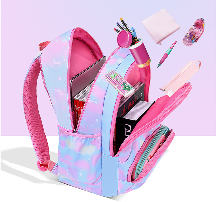 OUVERTURE DE LA COULEUR DE GRADIENT COLON SCOLAIRE SAC &Agrave; SAC POUR FILLES