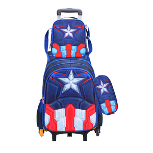 Commerce de gros Kids 3pcs 3D Trolley School Bag Set pour l'école primaire