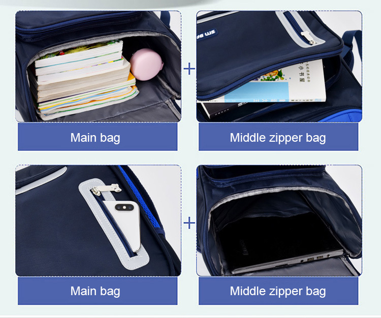 D&eacute;tails du sac d'&eacute;cole pour enfants