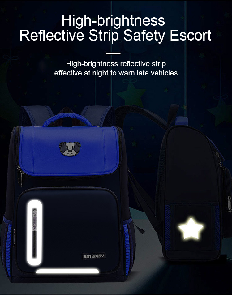 sac d'&eacute;cole pour enfants avec bande r&eacute;fl&eacute;chie