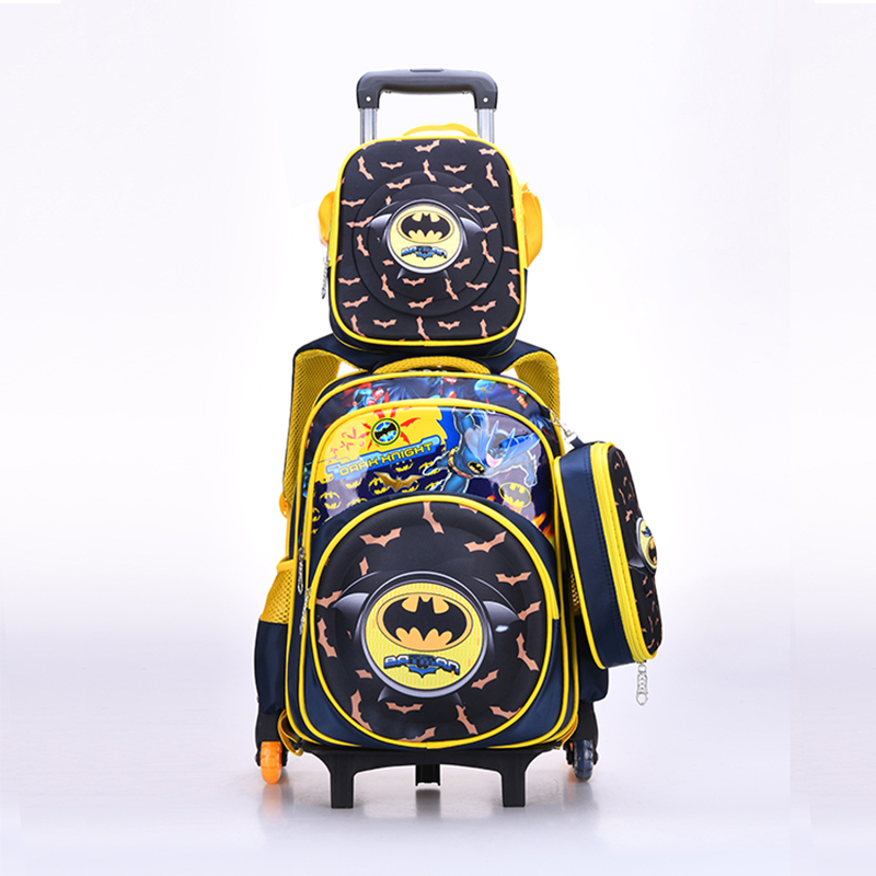 Commerce de gros Kids 3pcs 3D Trolley School Bag Set pour l'école primaire