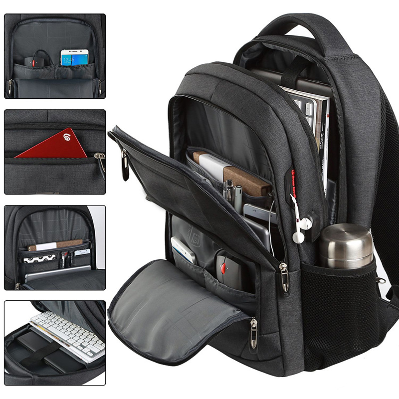 Sac à dos durable pour ordinateur portable de voyage d'affaires avec port de charge USB