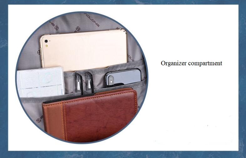 Compartiment de l'organisateur &agrave; l'int&eacute;rieur du sac d'ordinateur portable