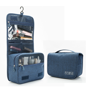 Organisateur de trousse de toilette de voyage portable avec crochet de suspension pour femme