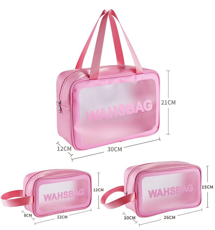Trousse de toilette cosmétique en PVC transparent imperméable pour le voyage