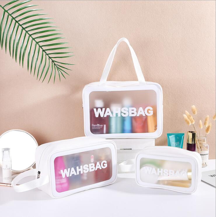 Sac de lavage cosm&eacute;tique des femmes en PVC blanc