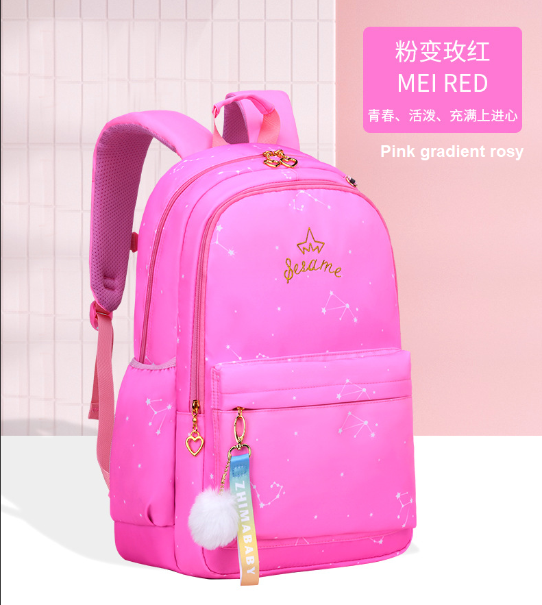 Sac à dos d'école de couleur dégradé léger pour collégiennes